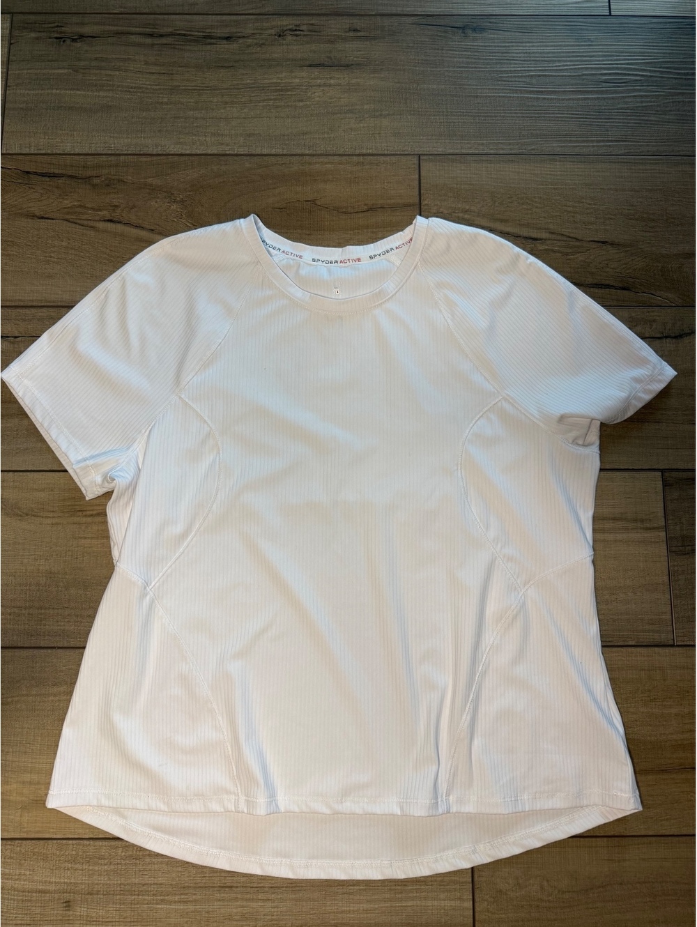 Spyder Active Women’s XL White Ribbed Athletic Performance T-Shirt